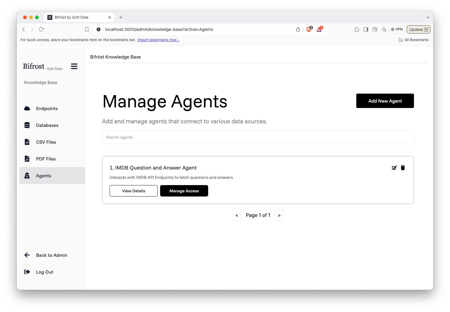 Agent dashboard screenshot 1